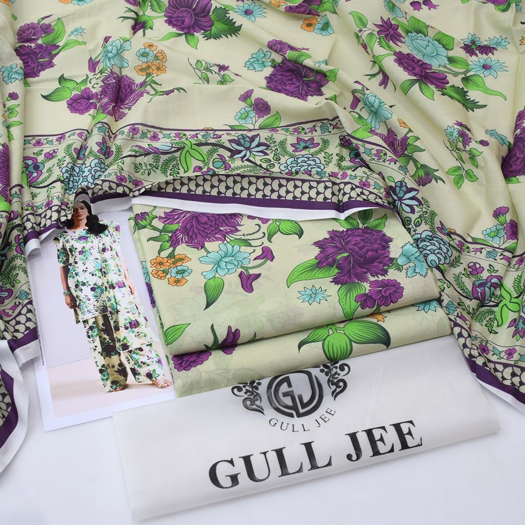 Gul Jee Printed Lawn 3pcs Suit