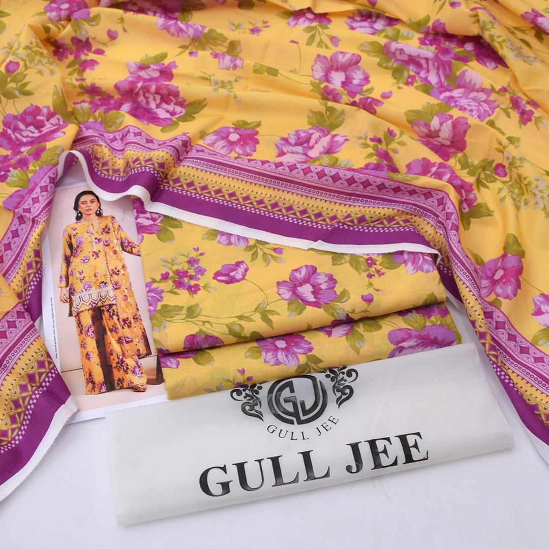 Gul Jee Printed Lawn 3pcs Suit