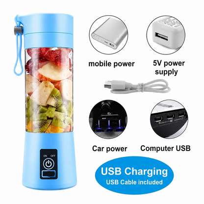 Portable Home USB Rechargeable Electric Fruit Extractor Juice Blender Machine | Mini Smoothie Maker | Personal Juicer Cup | Random Color