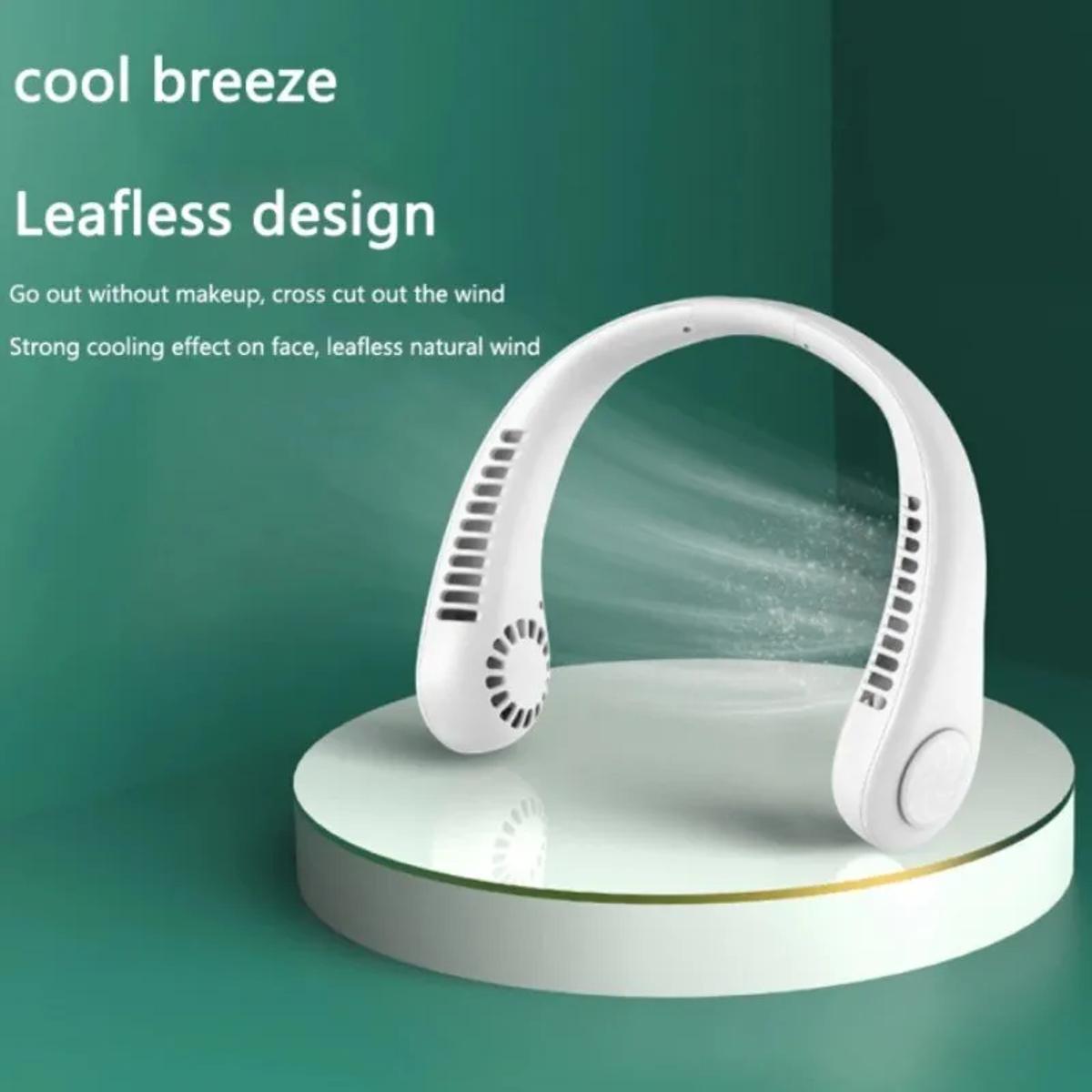 Mini Hanging Neck Fan High Wind 3 Speed Adjustable USB Charging Portable Quiet Super Long Life Outdoor Sports Office Camping (Random Color)