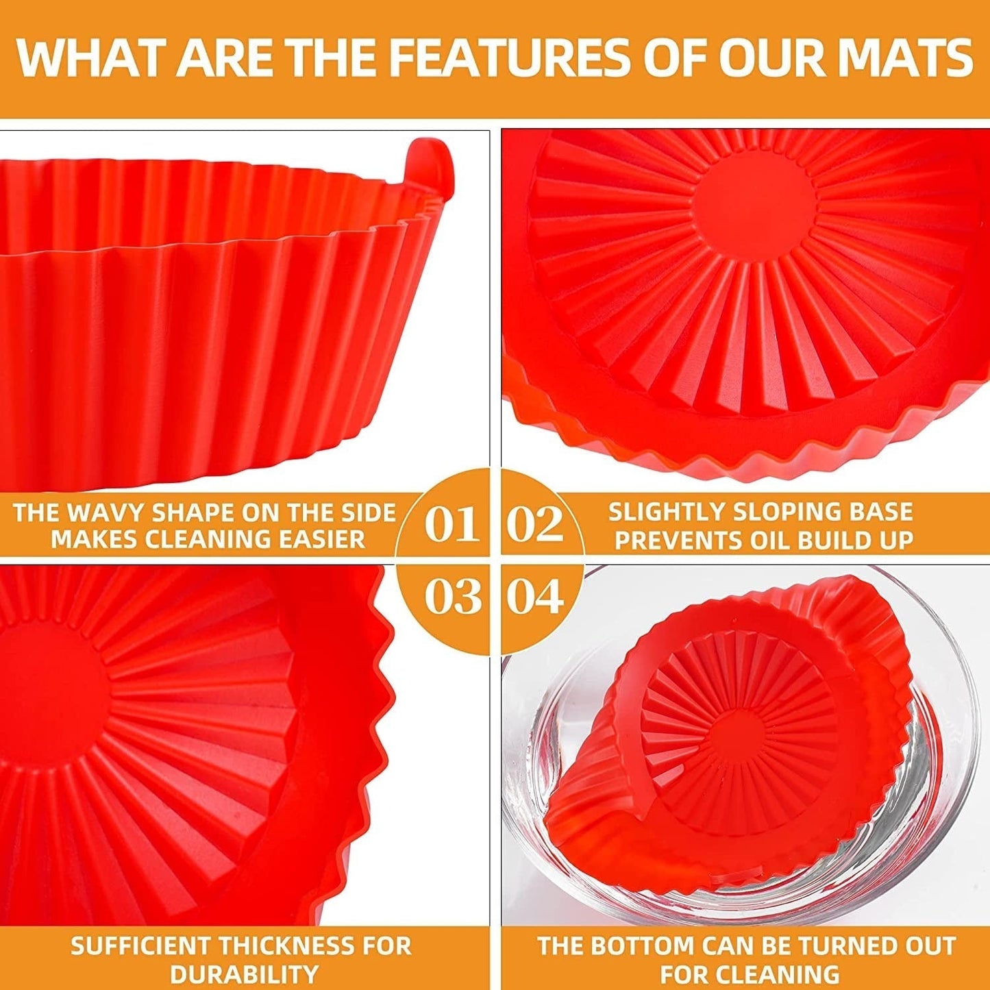 Air Fryer Silicone Liner | 1pc | Food-Safe Non-Stick | Reusable Basket & Oven Accessory (Random Colour)