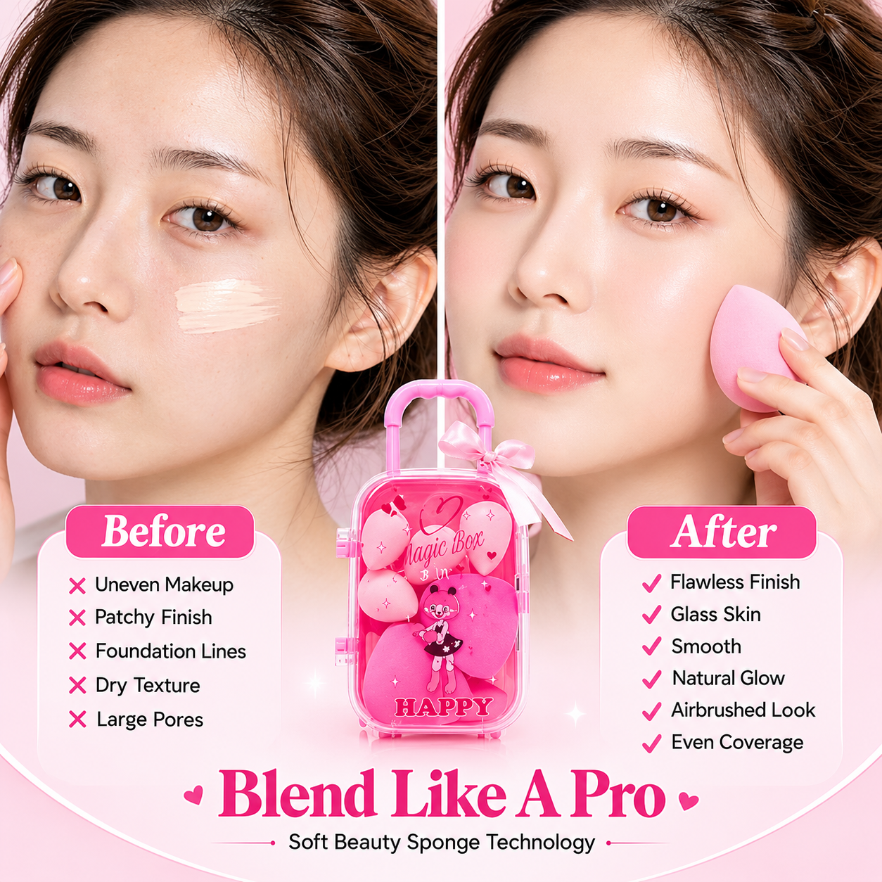 Sweet Beauty 7-in-1 Mini Makeup Tool Set