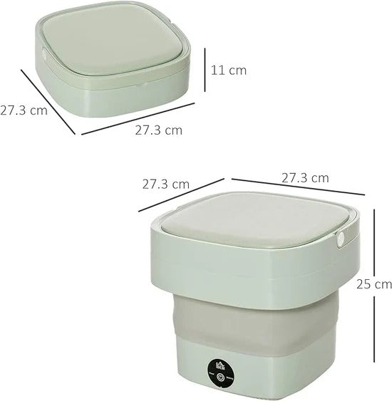 Foldable Mini Washing Machine – Portable Collapsible Washer for Travel, Dorm, Baby Clothes | Random Color | 11 Litre