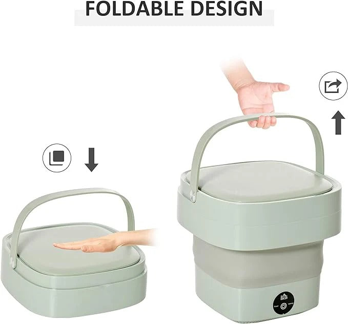 Foldable Mini Washing Machine – Portable Collapsible Washer for Travel, Dorm, Baby Clothes | Random Color | 11 Litre