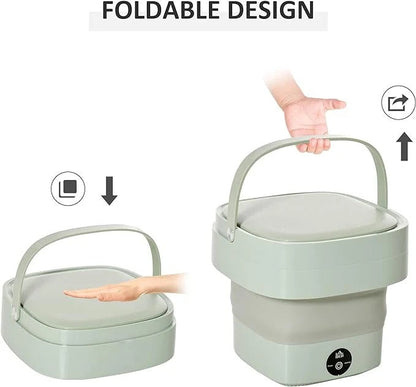 Foldable Mini Washing Machine – Portable Collapsible Washer for Travel, Dorm, Baby Clothes | Random Color | 11 Litre