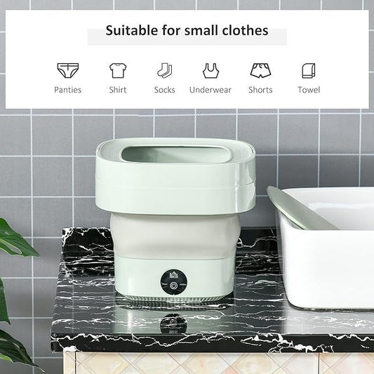 Foldable Mini Washing Machine – Portable Collapsible Washer for Travel, Dorm, Baby Clothes | Random Color | 11 Litre