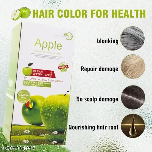 Apple Hair Color 96 Natural Black Ammonia Free Chemical Free Hair Dye Brown Coverage Natural Black And Brown Shades 500x2ml