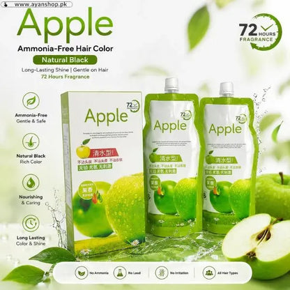 Apple Hair Color 96 Natural Black Ammonia Free Chemical Free Hair Dye Brown Coverage Natural Black And Brown Shades 500x2ml