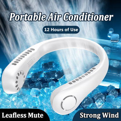 Mini Hanging Neck Fan High Wind 3 Speed Adjustable USB Charging Portable Quiet Super Long Life Outdoor Sports Office Camping (Random Color)