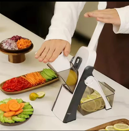 Mandoline Slicer | Safe Adjustable Vegetable Cutter | Multi‑Purpose Kitchen Chopper & Manual Grater ( Random Colour )