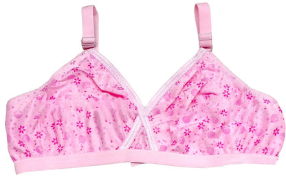 Pack Of 4 Women Ladies Girls Classy Multi Colour Jersey Printed Bra Brief Blouse Brazier Brassie - Comfortable Daily Innerwear Set (Size 32)