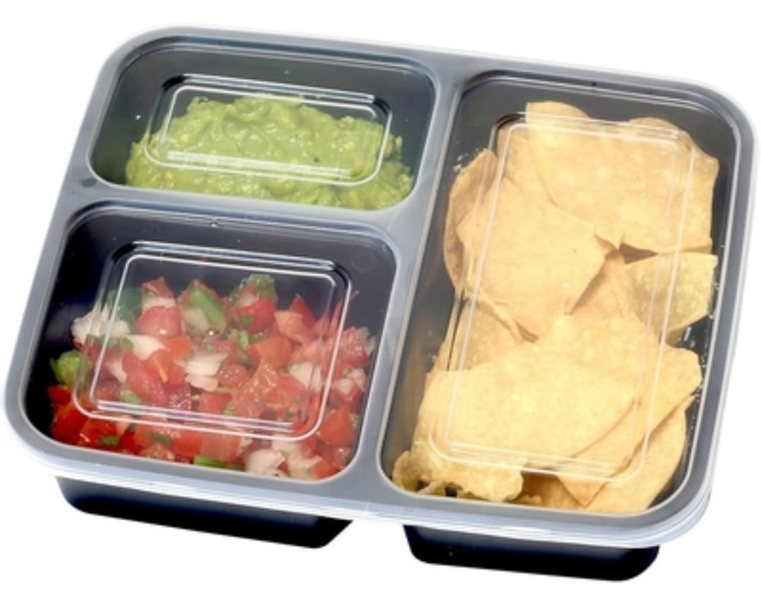 Pack of 10 - SimpleHouseware 3-Compartment Meal Prep Containers, 36 oz, Food-Grade, BPA-Free