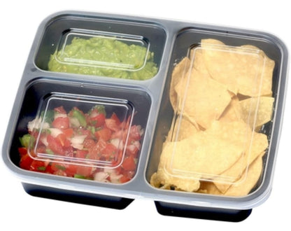 Pack of 10 - SimpleHouseware 3-Compartment Meal Prep Containers, 36 oz, Food-Grade, BPA-Free