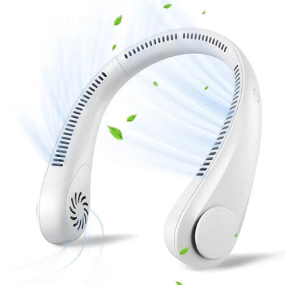 Mini Hanging Neck Fan High Wind 3 Speed Adjustable USB Charging Portable Quiet Super Long Life Outdoor Sports Office Camping (Random Color)