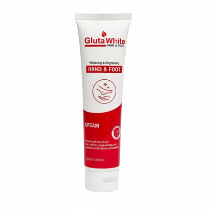 Gluta White Hand & Foot Whitening & Brightening Cream | 100ml Professional Formula for Radiant, Even-Toned Skin | Targets Dark Elbows & Knees | 100ml