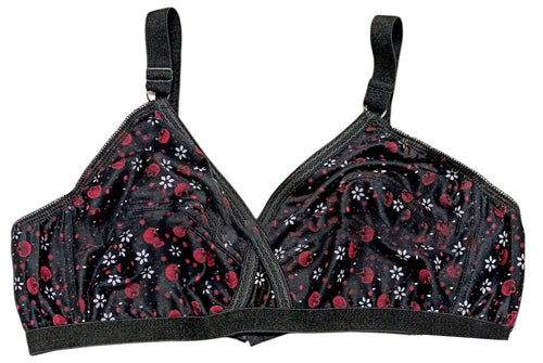 Pack Of 4 Women Ladies Girls Classy Multi Colour Jersey Printed Bra Brief Blouse Brazier Brassie - Comfortable Daily Innerwear Set (Size 32)