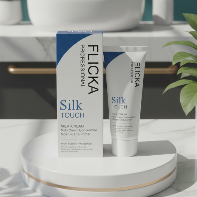 FLiCKA Silk Touch 3‑in‑1 Moisturizer & Primer | Hydrating, Lightweight, Long‑Lasting | Pore Minimizer | 60g