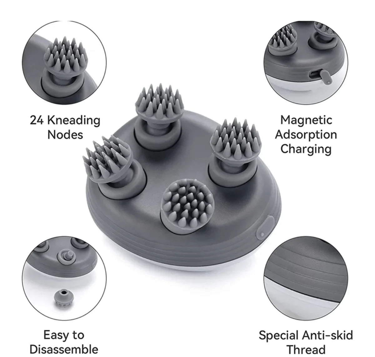 Smart Electric Scalp Massager With Soft Silicone Massage Heads – Relaxing Head Massage Tool | Random Color