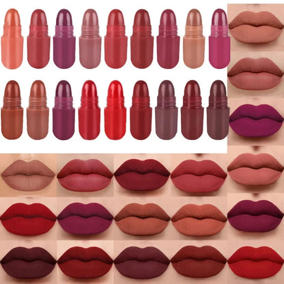 LMG BROTHS 18-Color Capsule Lipstick Set – Silky Smooth Matte Finish Mini Lipstick Pods (Travel Size & Portable)