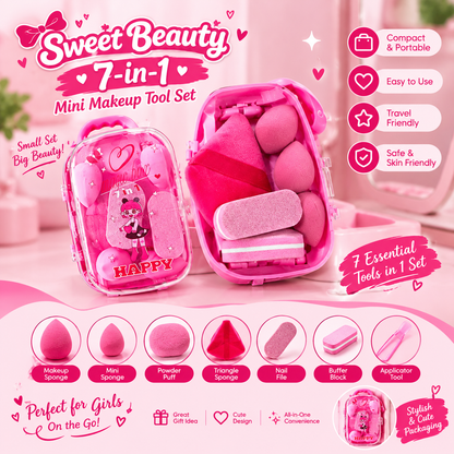 Sweet Beauty 7-in-1 Mini Makeup Tool Set