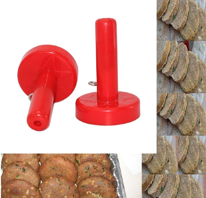 Pack of 2 Shami Kabab Makers – High-Quality Plastic Saancha for Shami Kabab & Tikki – Multicolor with White Inner