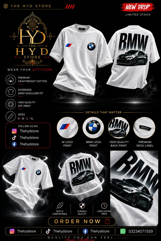BMW Car Graphic Oversized T-Shirt