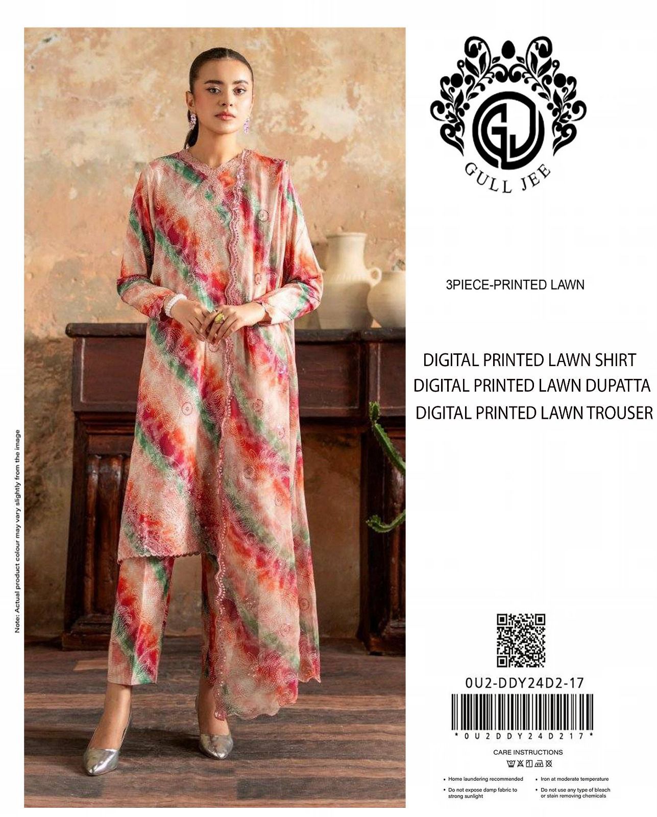 Gul Jee Printed Lawn 3pcs Suit