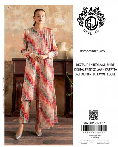 Gul Jee Printed Lawn 3pcs Suit