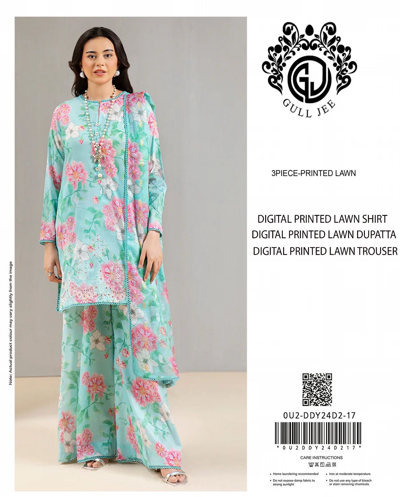 Gul Jee Printed Lawn 3pcs Suit