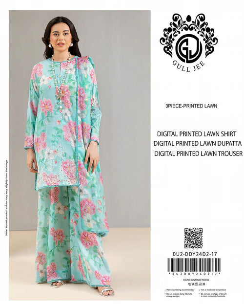Gul Jee Printed Lawn 3pcs Suit