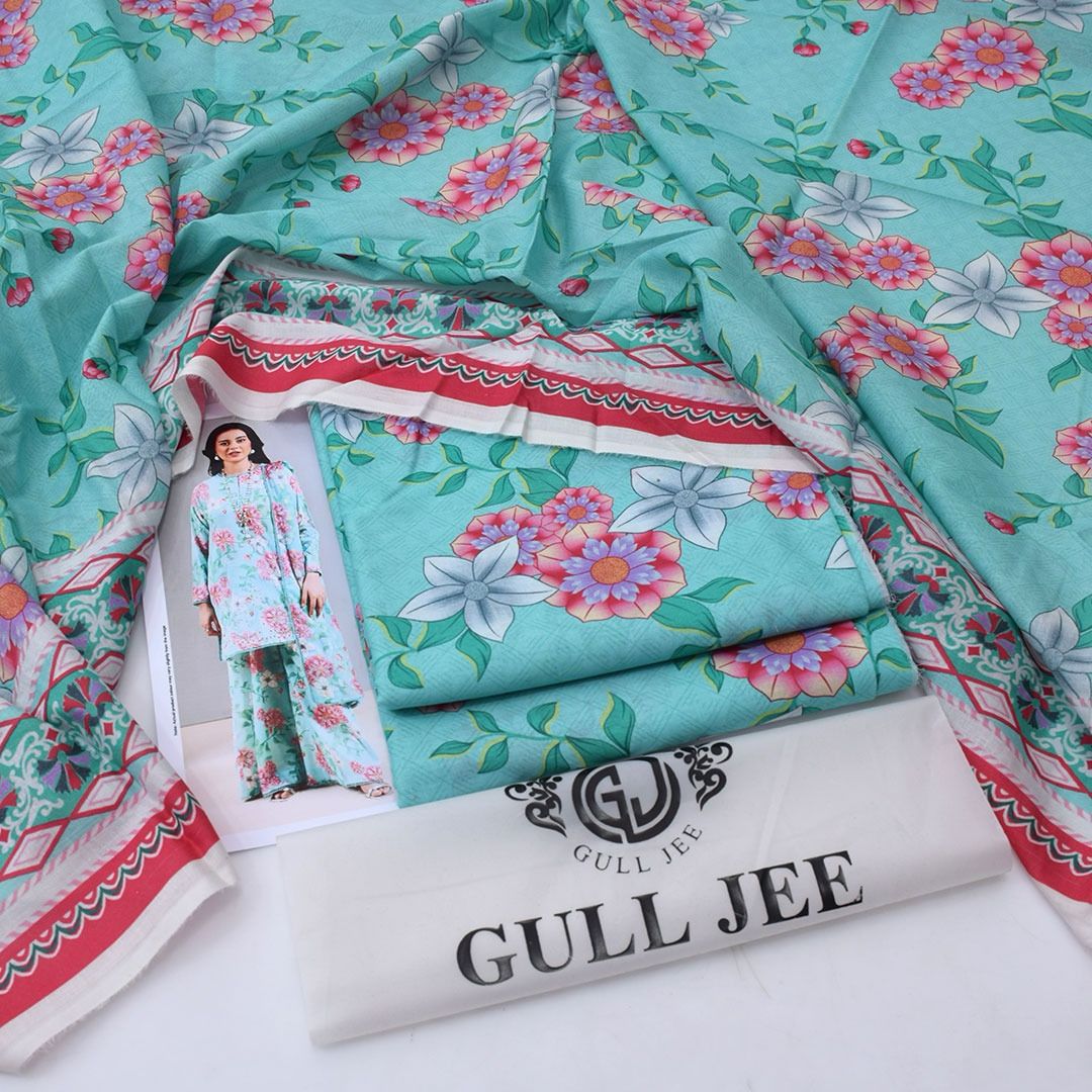 Gul Jee Printed Lawn 3pcs Suit