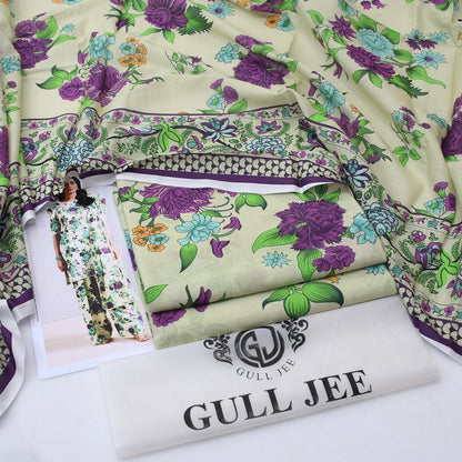 Gul Jee Printed Lawn 3pcs Suit