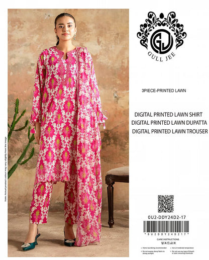Gul Jee Printed Lawn 3pcs Suit