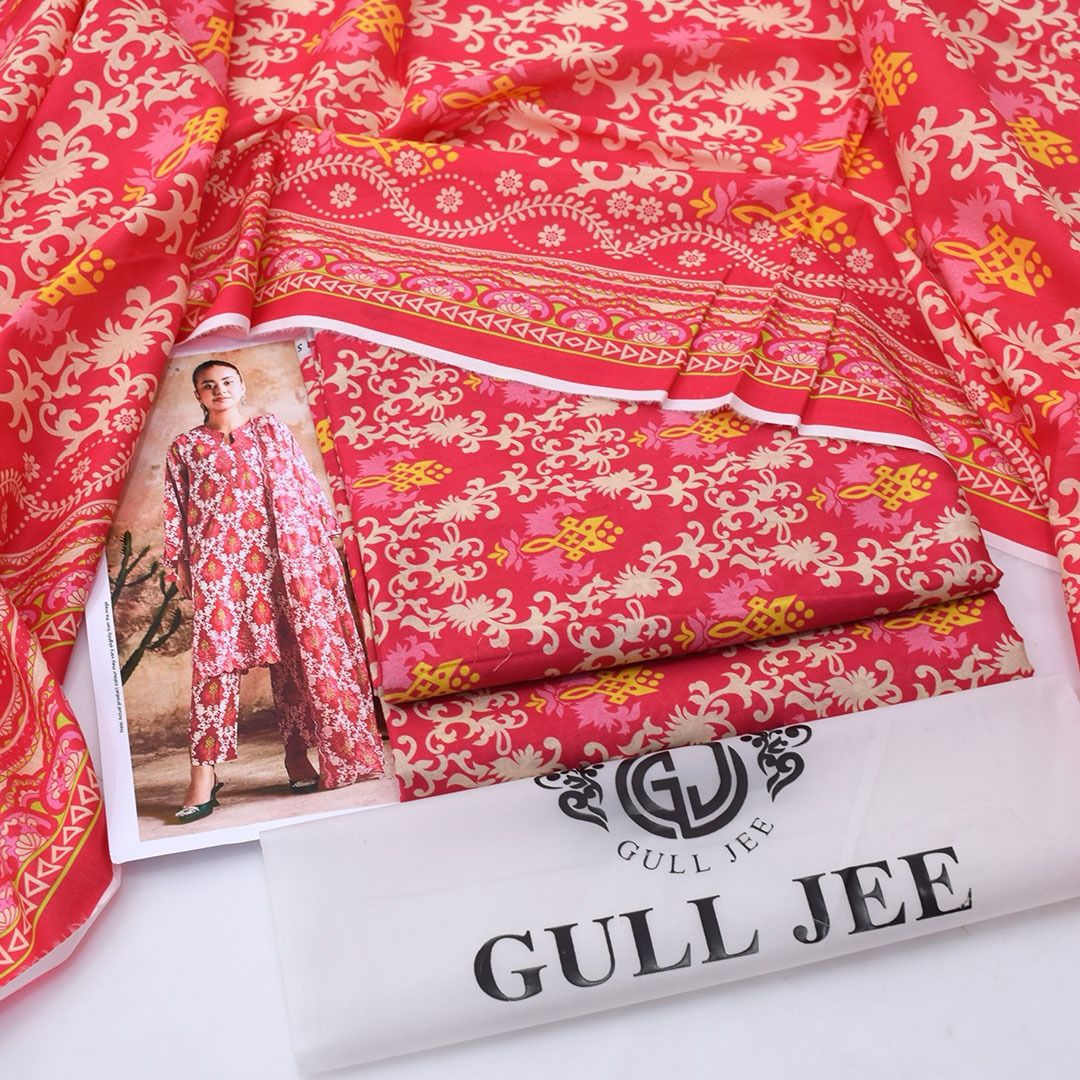 Gul Jee Printed Lawn 3pcs Suit