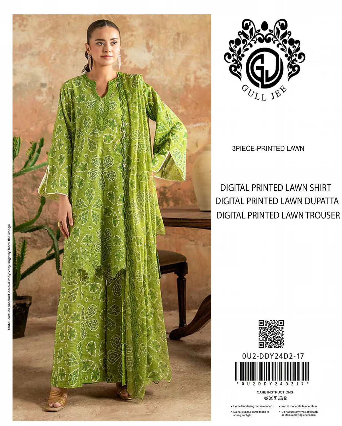 Gul Jee Printed Lawn 3pcs Suit