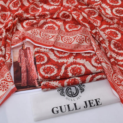 Gul Jee Printed Lawn 3pcs Suit