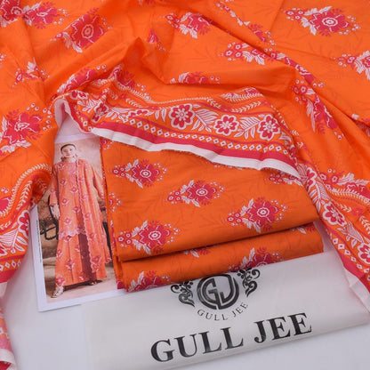 Gul Jee Printed Lawn 3pcs Suit