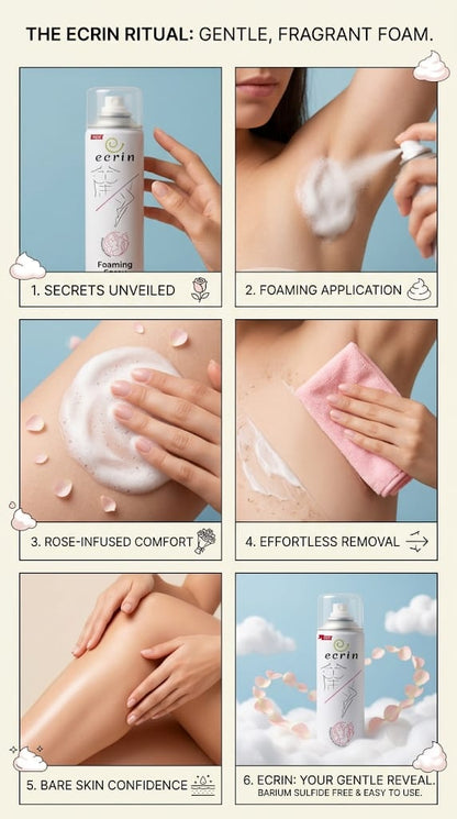 Ecrin Hair Removal Foaming Spray - Rose Fragrance