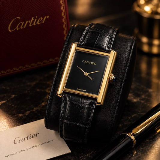 Luxury Black & Gold Rectangular Watch – Premium Classic