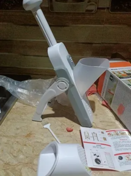 Mandoline Slicer | Safe Adjustable Vegetable Cutter | Multi‑Purpose Kitchen Chopper & Manual Grater ( Random Colour )